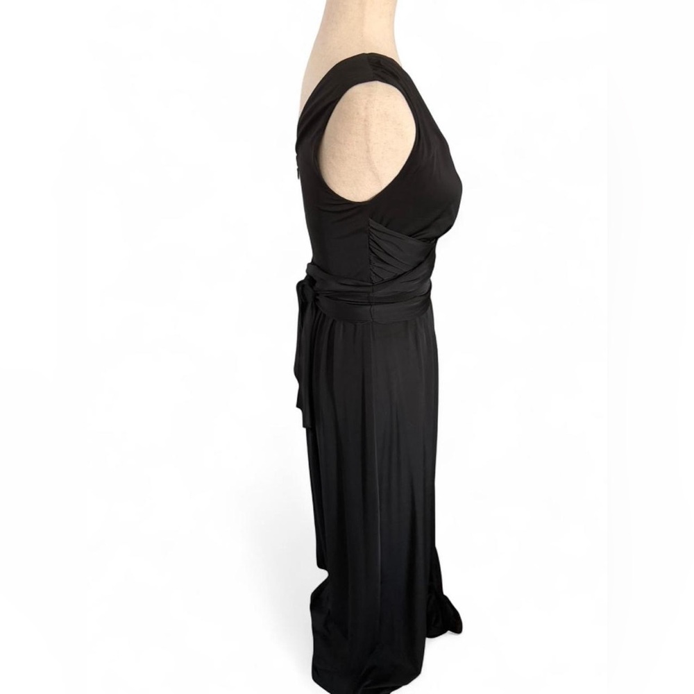 Black Sleeveless Maxi Gown Formal Event Minimalist Evening Dress Size 6 Gala 90s - Picture 4 of 13